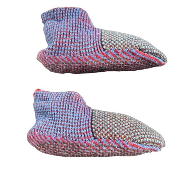 BOMBA'S Gripper Slippers Blue Maroon Grey Multicolor Size Small 7-8.5 - Picture 1 of 10